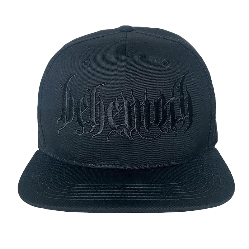 A classic black baseball cap with embroidered Behemoth logo across the front.