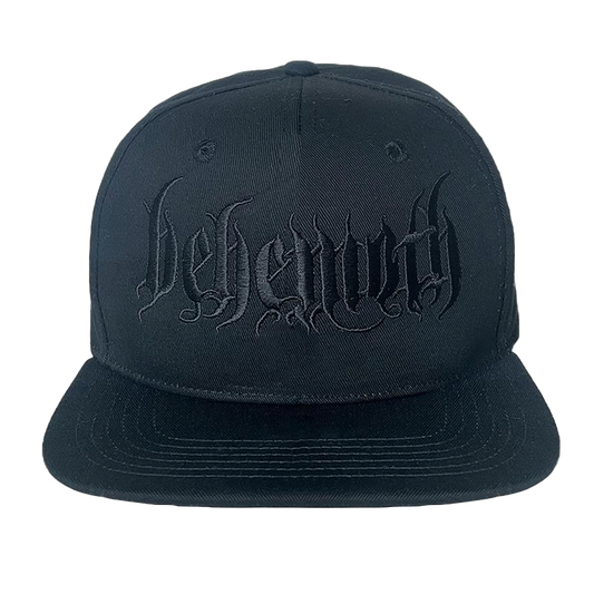 A classic black baseball cap with embroidered Behemoth logo across the front.