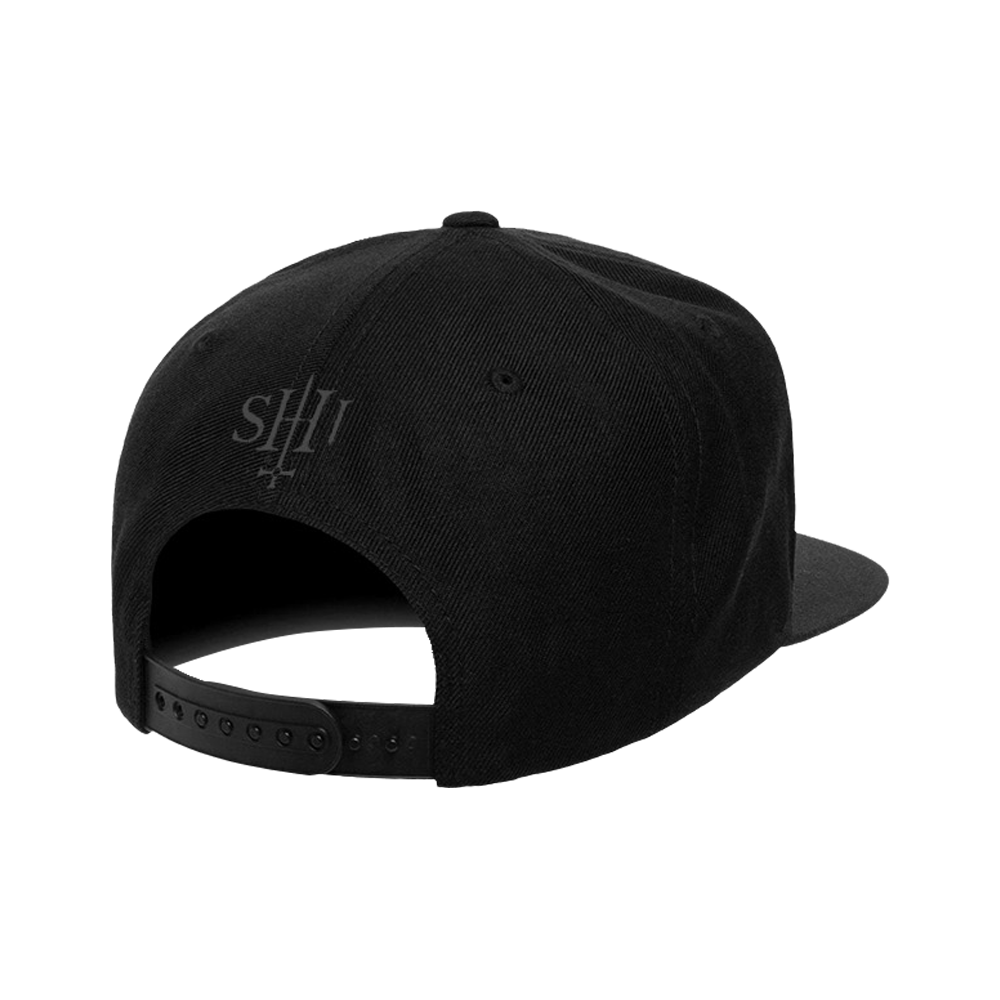 A classic black baseball cap with embroidered Behemoth logo across the front.