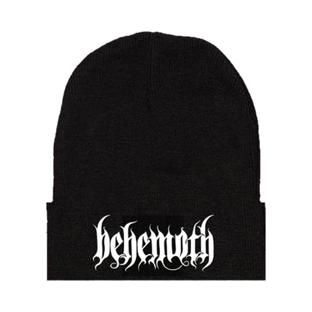 A classic black beanie with white embroidered Behemoth logo.
