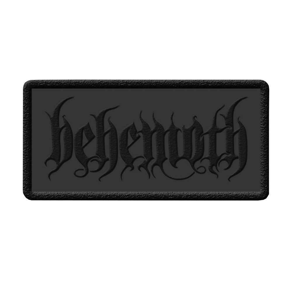 A black on black Behemoth logo patch.
