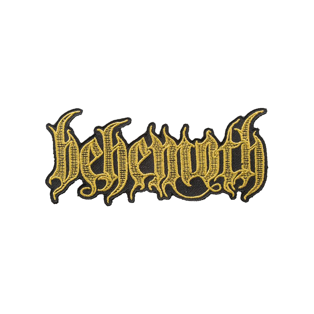 A Behemoth logo patch in gold and black.