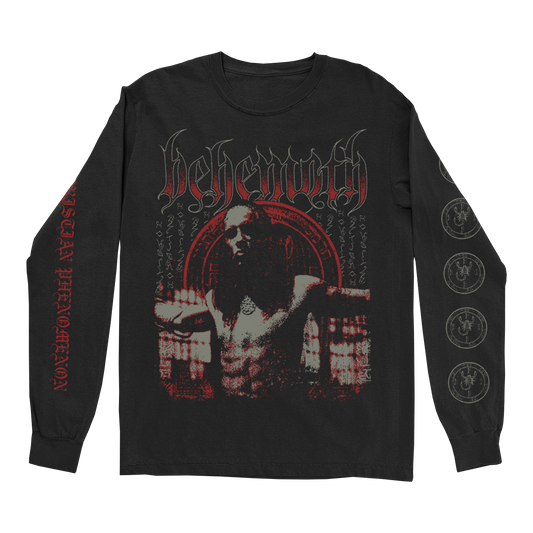 A black long sleeve tee from the official Behemoth merchandise store. With screen printed design throughout. Made with one hundred percent pre shrunk cotton. 