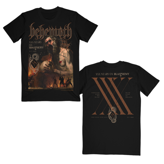 Black cotton Behemoth short sleeve tee from their XXX Years Ov Blasphemy album. 