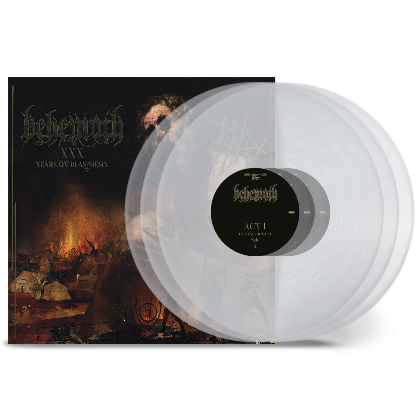 A limited edition triple vinyl of XXX Years Ov Blasphemy, a live performance from Behemoth. 