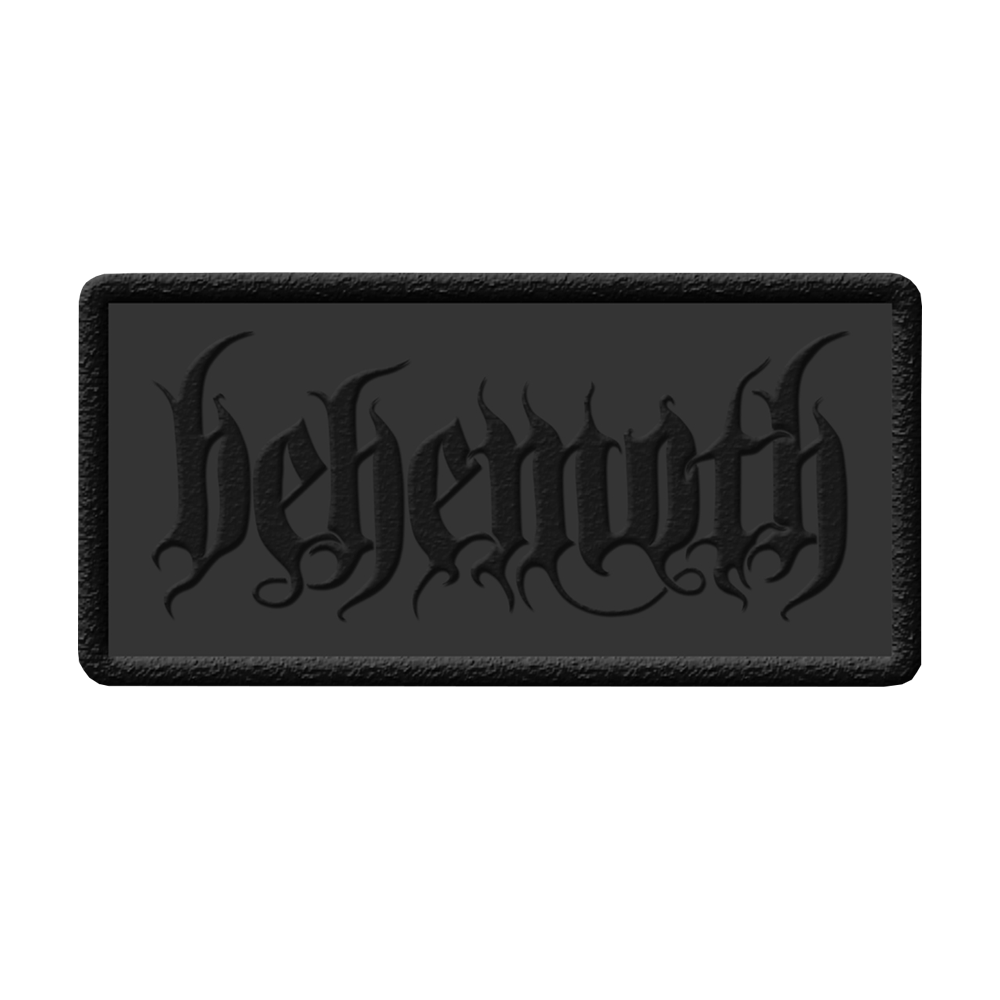 A black on black Behemoth logo patch. 