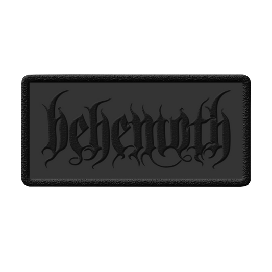 A black on black Behemoth logo patch. 