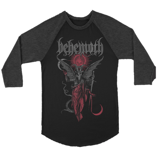 A black long sleeve raglan tee from the official Behemoth merchandise store. Made with one hundred percent pre shrunk cotton. 