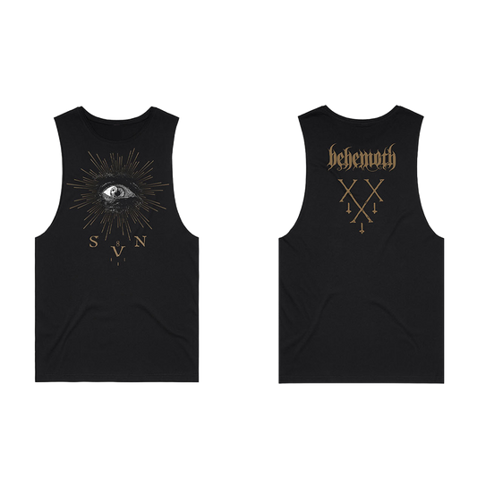 A classic black tank top with Behemoth logo and artwork.