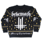 A black holiday sweater from Behemoth, with Merry Christ less and Behemoth logo on the front and back. 