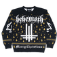 A black holiday sweater from Behemoth, with Merry Christ less and Behemoth logo on the front and back. 